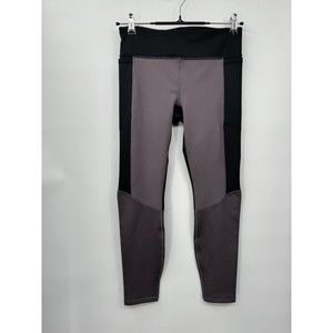 Fabletics Women's Purple Black Mid Rise Powerhold Salar Mesh Leggings Size S‎